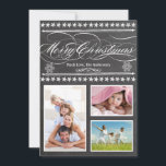 Vintage Modern Black and Red Chalkboard Foto Card<br><div class="desc">Vintage Modern Black and Red Chalkboard Foto Card</div>