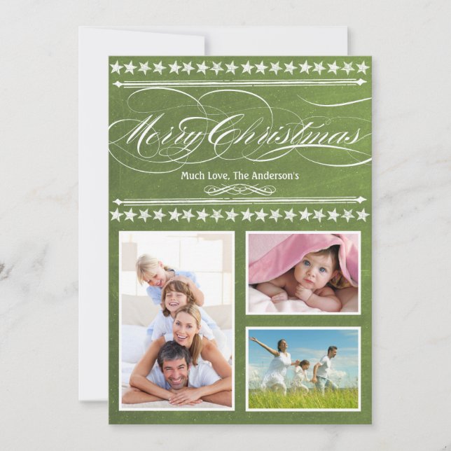 Vintage Modern Typografy Chalkboard Fotokarte (Vorderseite)