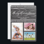 Vintage Modern Typografy Chalkboard Fotokarte<br><div class="desc">Vintage moderne Typografie Weihnachtskarte Weihnachtskarte</div>