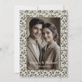 Vintage moderne Blumenhochzeit Danke Card Moody