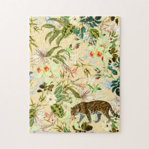 Vintage moderne Blumentiger Dschungel