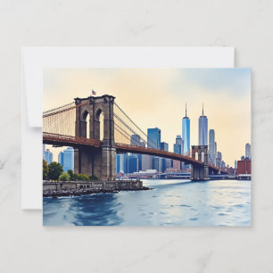 Vintage Moderne Brooklyn Bridge, NYC 🇩🇪❣️🇩🇪 Postkarte