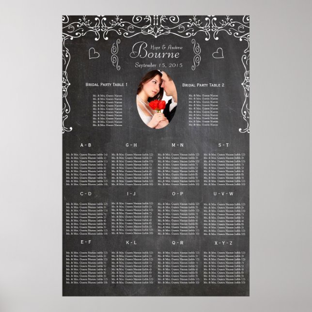 Vintage moderne Chalkboard Foto Seekarte Poster (Vorne)