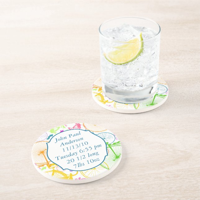 Vintage moderne Fahrradfarbige Untersetzer (Seite)