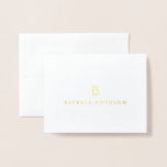 Vintage, moderne Gold Erstkleckkarte Folienkarte<br><div class="desc">Die stilisierten Initialen für Ihren Namen oder Firmennamen werden zu einem klassischen,  modernen Logo auf diesem luxuriösen,  gefalteten Kartendesign. Dieses Design ist Teil einer Reihe von Koordinierungs- und Schreibwaren. Kunst und Design von 1201AM Design Studio | www.1201am.com</div>