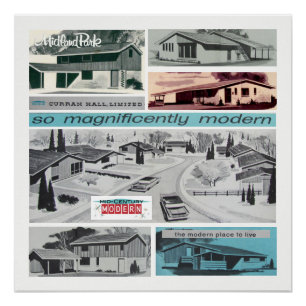 Vintage Moderne Mosaik Poster