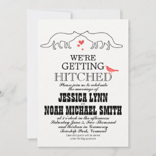 Vintage, moderne Niedliche Fox-Hochzeitseinladung Einladung