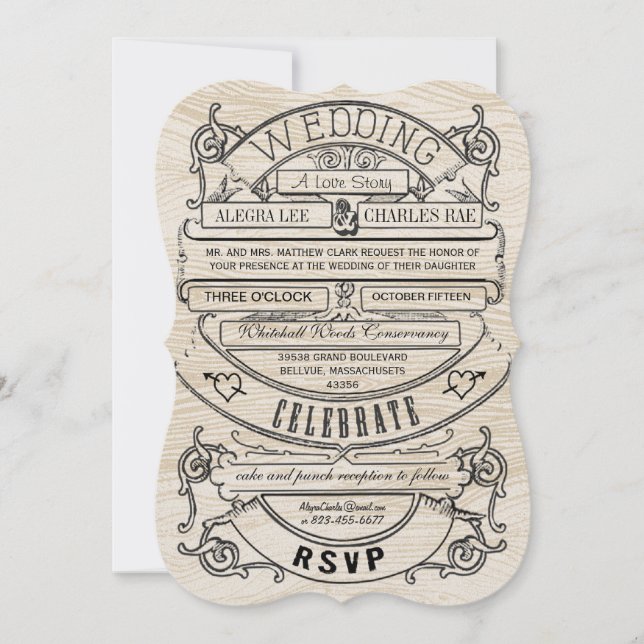 Vintage moderne Typografie Einladung (Vorderseite)