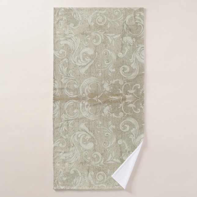 Vintage moderne Wasserfarben Holzgrau Badehandtuch (Badehandtuch)