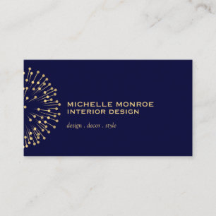 Vintage modernistische Sternexplosion Innenarchite Visitenkarte