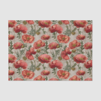 Vintage Mohn-Decoupage Seidenpapier