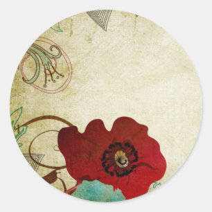 Vintage-Mohn Sticker