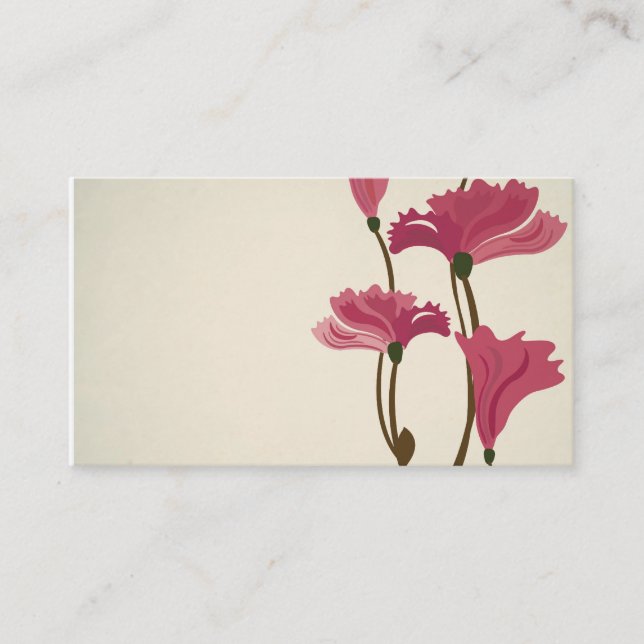 Vintage Mohnblumen Geschäfts-Karte Visitenkarte (Vorderseite)
