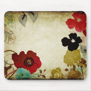 Vintage Mohnblumen Mousepad