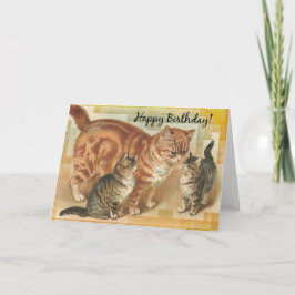 Vintage Momma Cat and Kittens, Geburtstag Karte