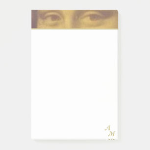 Vintage-Mona-Lisa-Augen & Monogramm Post-it Klebezettel