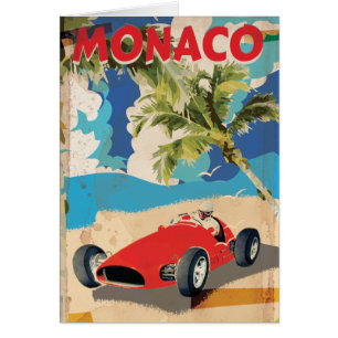 VINTAGE MONACO RACING TRAVEL POSTER