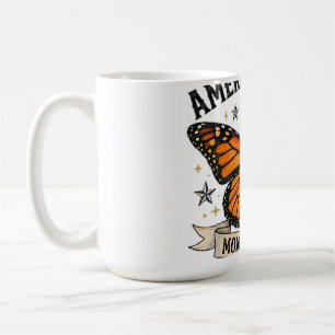 Vintage Monarch-Schmetterling Amerikanisches Symbo Kaffeetasse