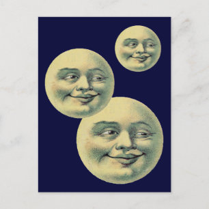 Vintage Mond Postkarte