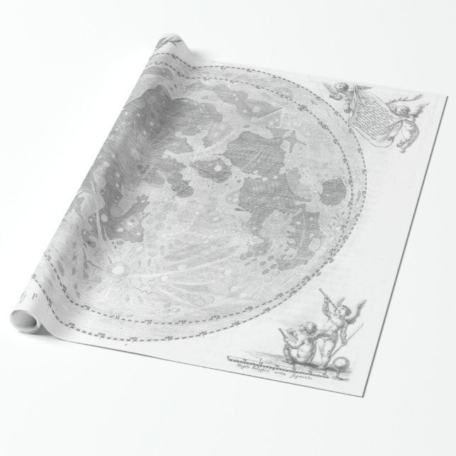 Vintage Mondkarte (1647) Geschenkpapier (Ungerollt)