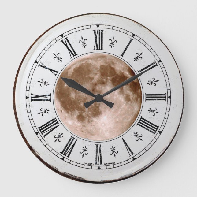 Vintage Mondkontrolle. Große Wanduhr (Vorderseite)