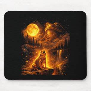 Vintage Mondlicht Tier lustiger Frosch heult den Mousepad