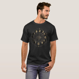 Vintage-Mondphasen-Kompass-Himmelsshirt T-Shirt