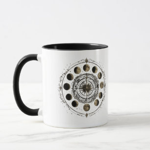 Vintage-Mondphasen-Kompass-Kaffeetasse Tasse