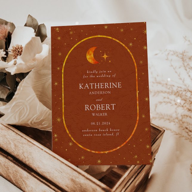 Vintage Mondstars Hochzeit Einladung (Von Creator hochgeladen)