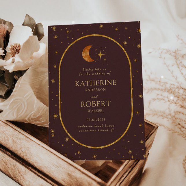 Vintage Mondstars Hochzeit Einladung (Von Creator hochgeladen)