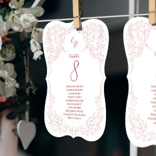 Vintage Mongram-Hochzeitskarten Geblüht