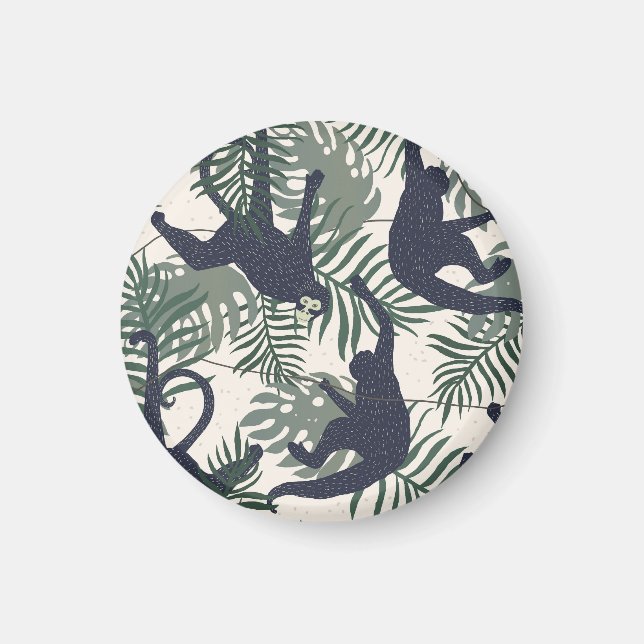 Vintage Monkey Pattern Magnet (Vorne)