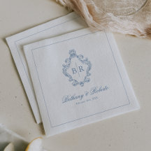 Vintage Monogram Blue Wedding