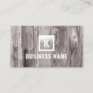 Vintage Monogram Driftwood Business Cards Visitenkarte