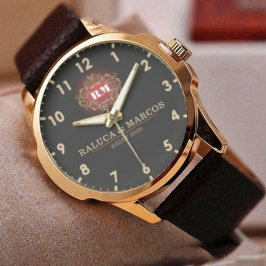 Vintage monogram floral initials couple names armbanduhr