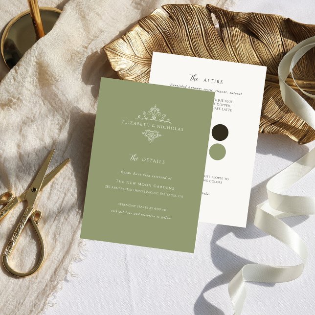 Vintage Monogram | Wedding Guest Details Begleitkarte (Von Creator hochgeladen)