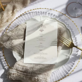 Vintage Monogram | Wedding Menu Menükarte