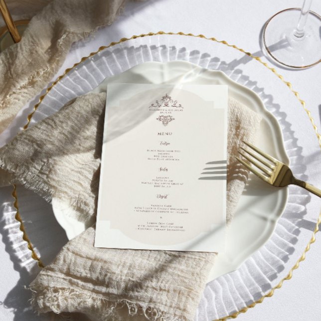Vintage Monogram | Wedding Menu Menükarte (Von Creator hochgeladen)