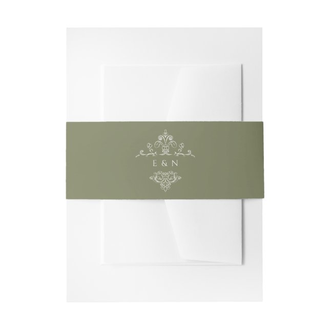 Vintage Monogram | Wedding Monogram Einladungsbanderole (Vorderseite Beispiel)