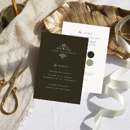 Vintage Monogramm | Angaben zum Hochzeitgast Begleitkarte