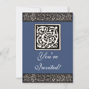 Vintage-Monogramm C Art Nouveau Buchstabe Einladung