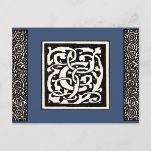 Vintage Monogramm C Art Nouveau Buchstabe Postkarte