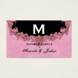 Vintage Monogramm-Gastgeschenk Hochzeit V30, rosa 