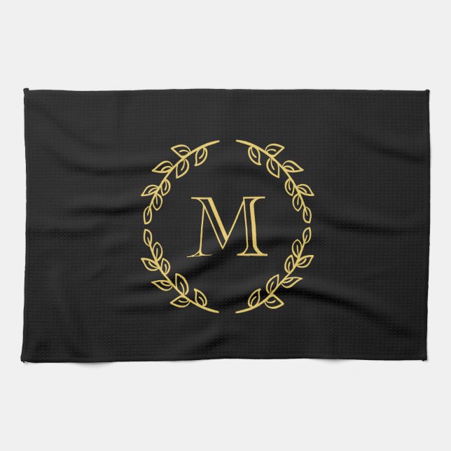 Vintage Monogramm Geschirrtuch (Horizontal)