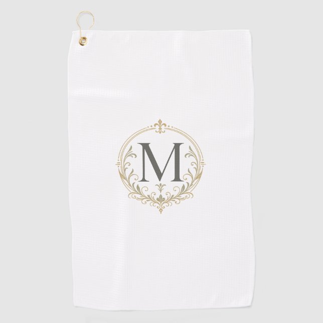 vintage Monogramm Golfhandtuch  (Vorderseite)
