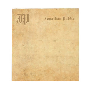 Vintage-Monogramm-Handschrift-Text Elegante Vorlag Notizblock