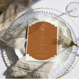 Vintage Monogramm | Hochzeitsmenü Menükarte