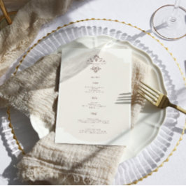 Vintage Monogramm | Hochzeitsmenü Menükarte