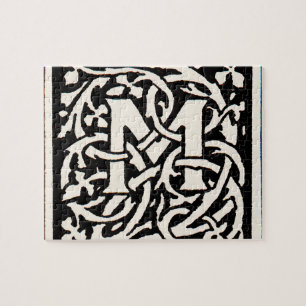 Vintage-Monogramm M Art Nouveau Buchstabe