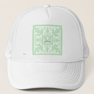 Vintage Monogramm (Minze grün) Truckerkappe